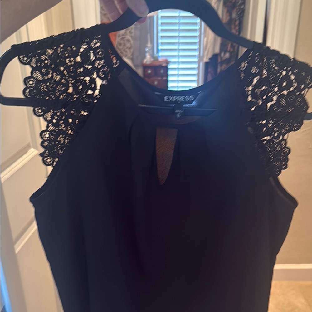 Express Embroidered Cap Sleeve Blouse